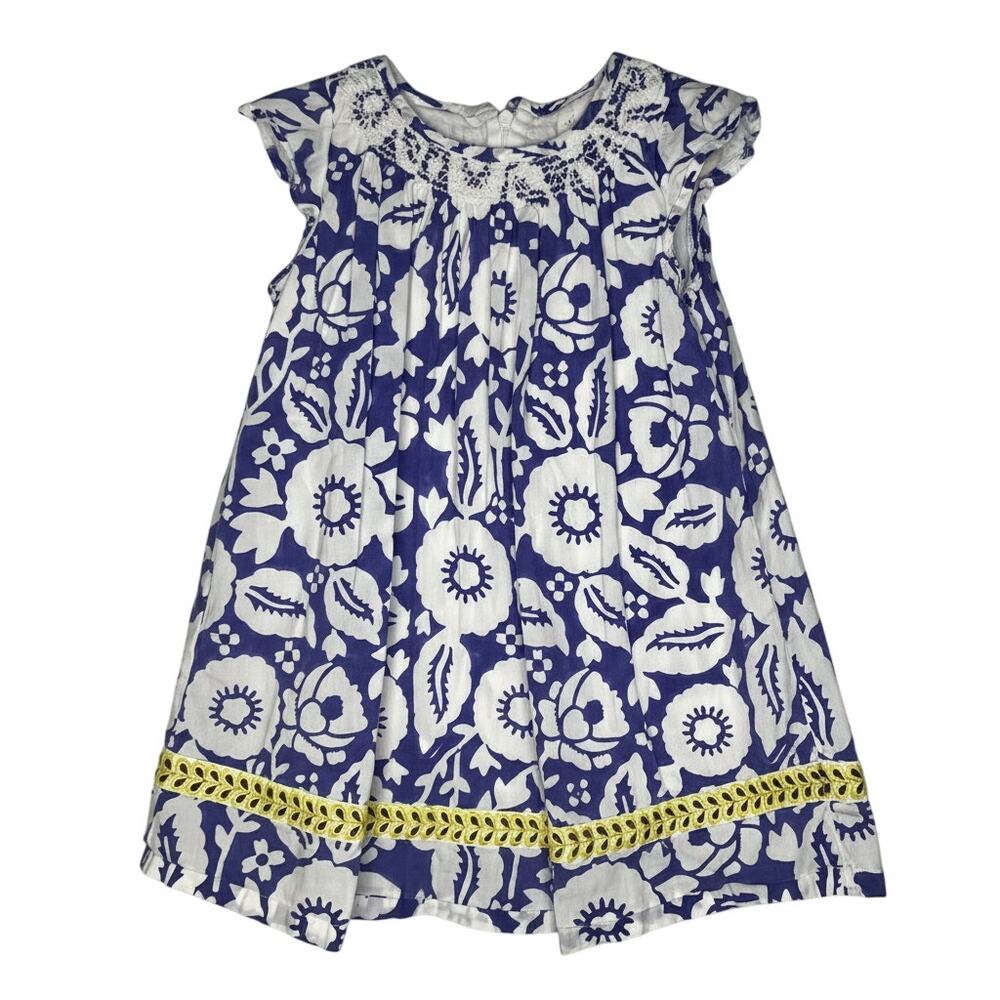 Roberta Roller Rabbit Blue Floral Dress Girls Size 4